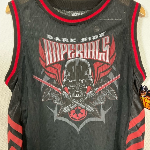 WeLoveFine X Star Wars Dark Side Imperials Darth Vader Mesh Basketball Jersey Lg - Picture 2 of 4